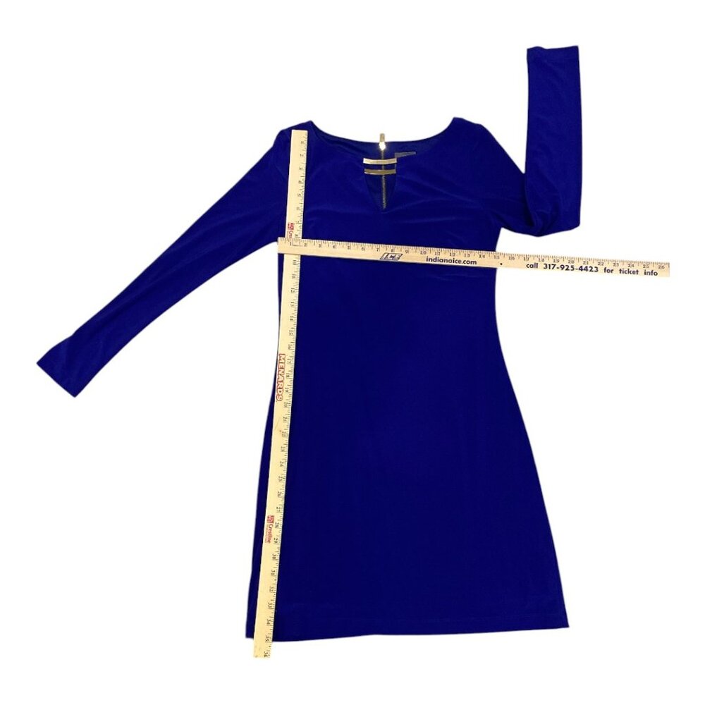 Vince Camuto Blue Form-Fitting Full-Zip Back Sheath Dress Women's Sz 4 - Picture 6 of 6